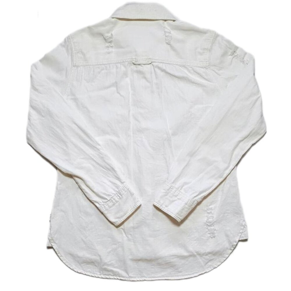 Roxy Women’s Medium Eggshell Distressed Button Up… - image 2